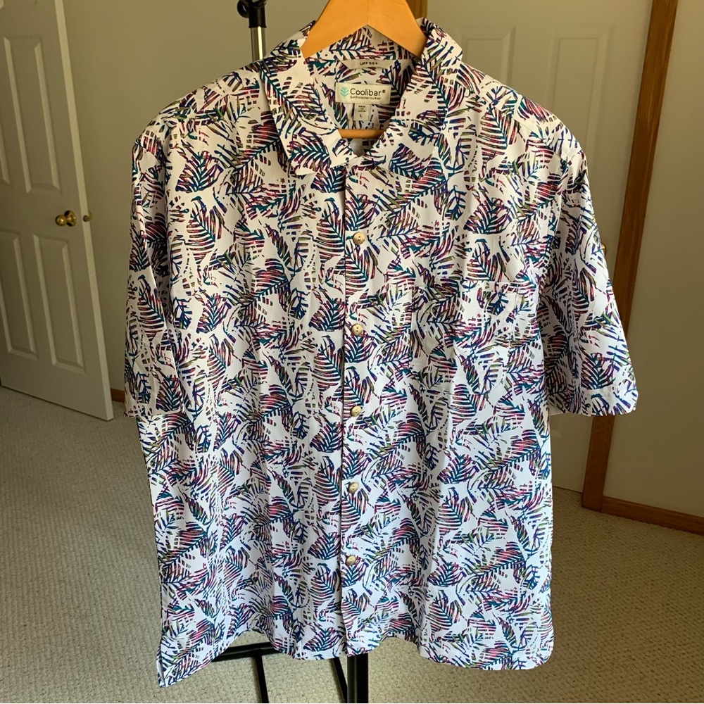 Coolibar UPF 50+ Short Sleeve Button Down Shirt Men’s Large